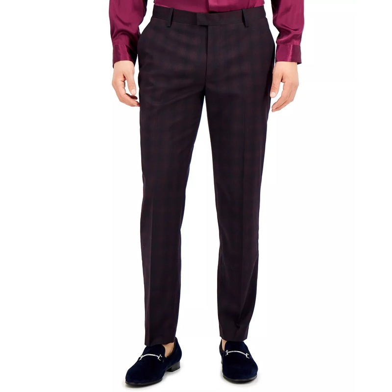 INC International Concepts Men's Jace Slim Fit Pants Blue Red Combo 29 x 32