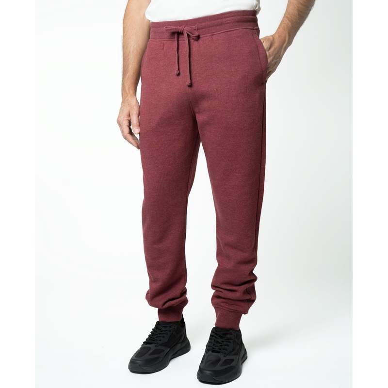 Lazer Mens Burnout Fleece Jogger Pants Sweatpants Cabaret Red Small
