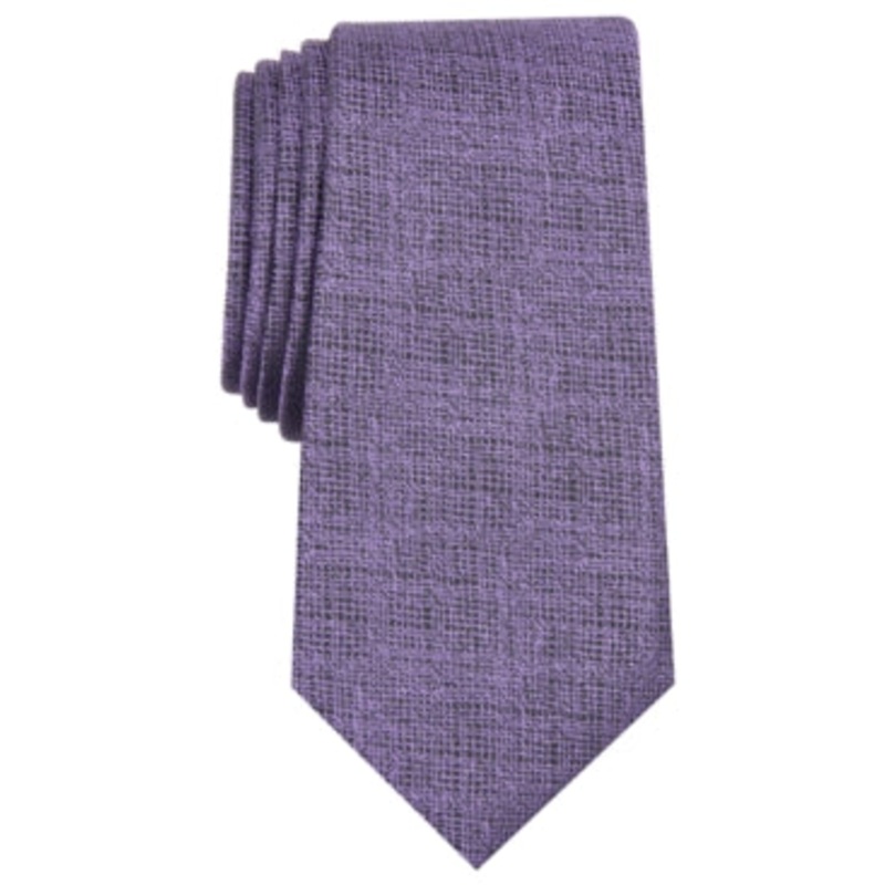 Alfani Men's Tie Solid Slim Necktie Purple
