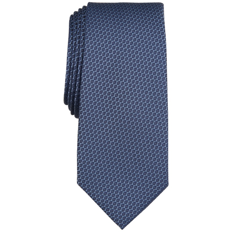 Alfani Men's Tie Toledo Mini Geo Necktie Denim Blue