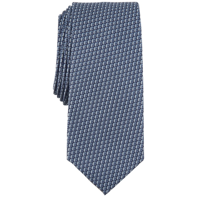Alfani Mens Elmore Textured Necktie Denim Blue