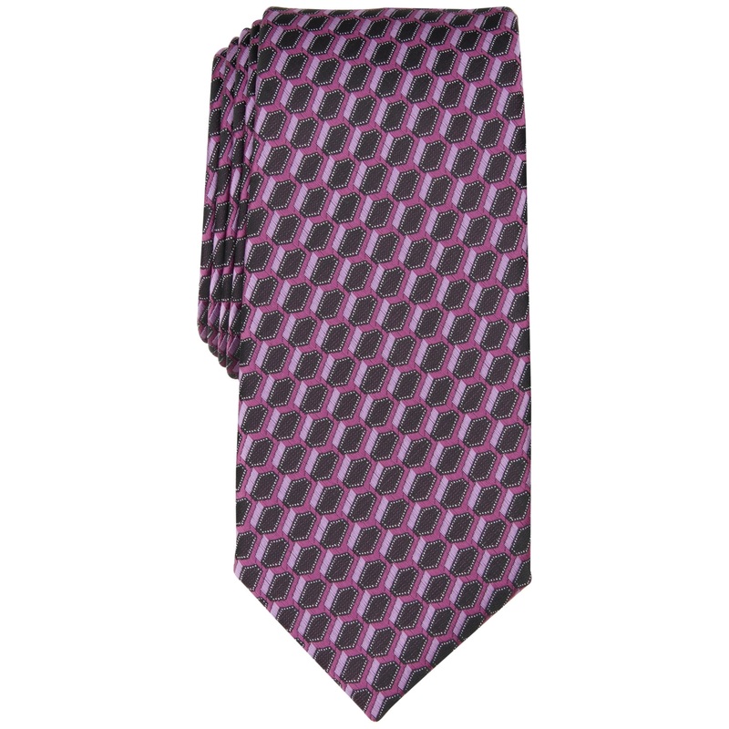 Alfani Mens Geo Print Necktie Pink