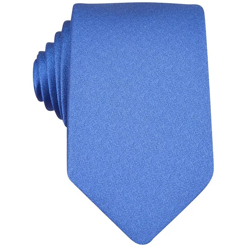 Alfani Mens Solid Slim Necktie Navy Blue