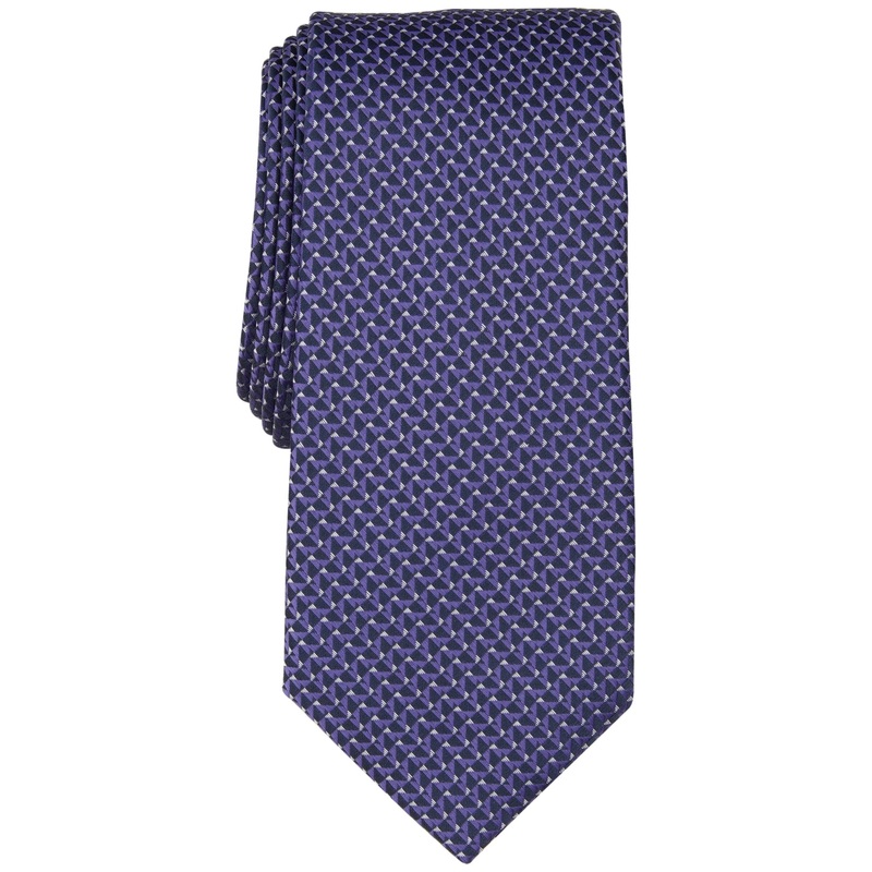 Alfani Mens Tie Morrill Mini Geo Necktie Plum Purple
