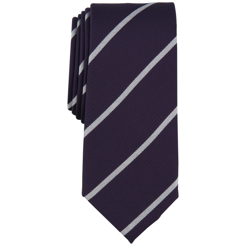 Alfani Mens Tie  Tracey Stripe Necktie Purple