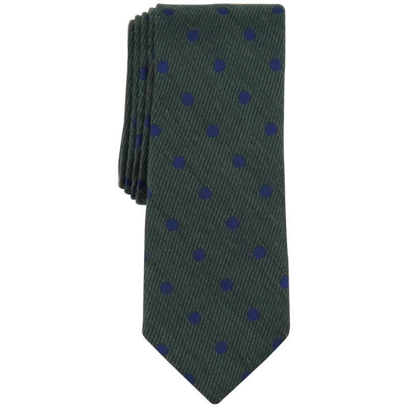 Bar III Men's Blyth Dot Print Necktie Hunter Green
