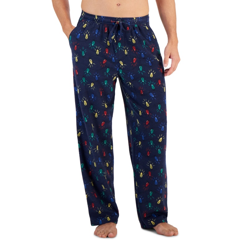 Club Room Men's Fair Isle Fleece Pajama Bottoms Lush Meadow Large