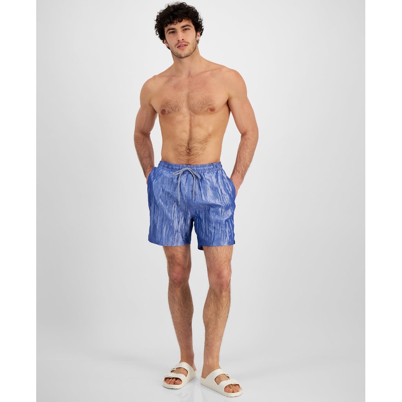 INC International Concepts Mens Iridescent Volley Swim Shorts Beaucoup Blue 2XL