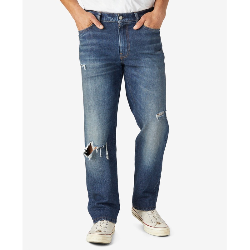 Lucky Brand Mens 363 Distress Taper Jeans Curtis Blue 32 x 32