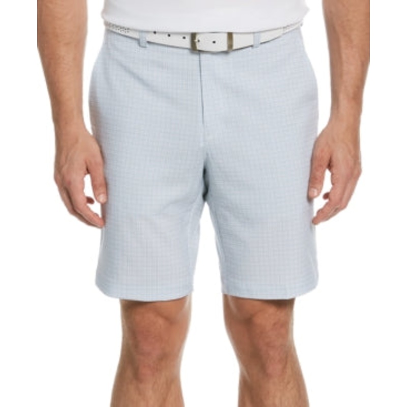 PGA Tour Mens Flat Front  Plaid Golf Shorts White Size 42