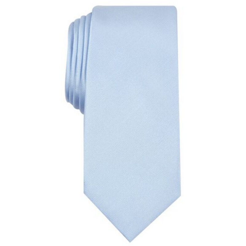 Alfani Men's Necktie Light Blue Solid Texture Slim Tie