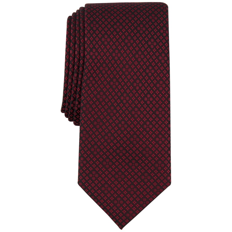 Alfani Mens Manor Geo Print Red Tie Necktie