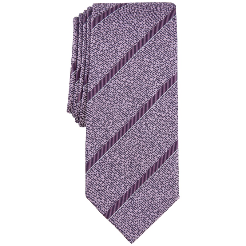 Alfani Mens Slim Pink Stripe Tie Necktie
