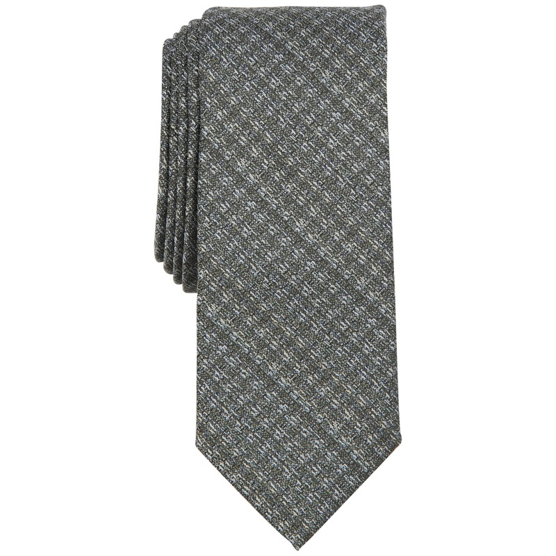 Bar III Mens Milan Green Solid Textured Tie Necktie