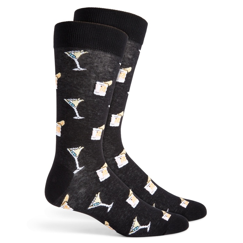 Club Room Men's Black Cocktail Crew Socks One Size