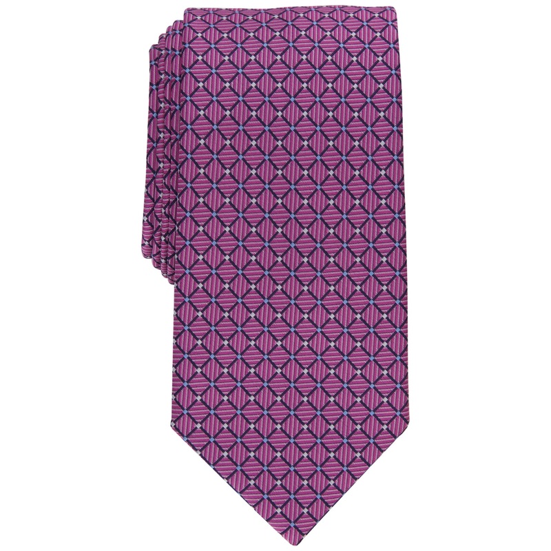 Club Room Men's Kaur Geometric Neat Tie Pink Blue Necktie