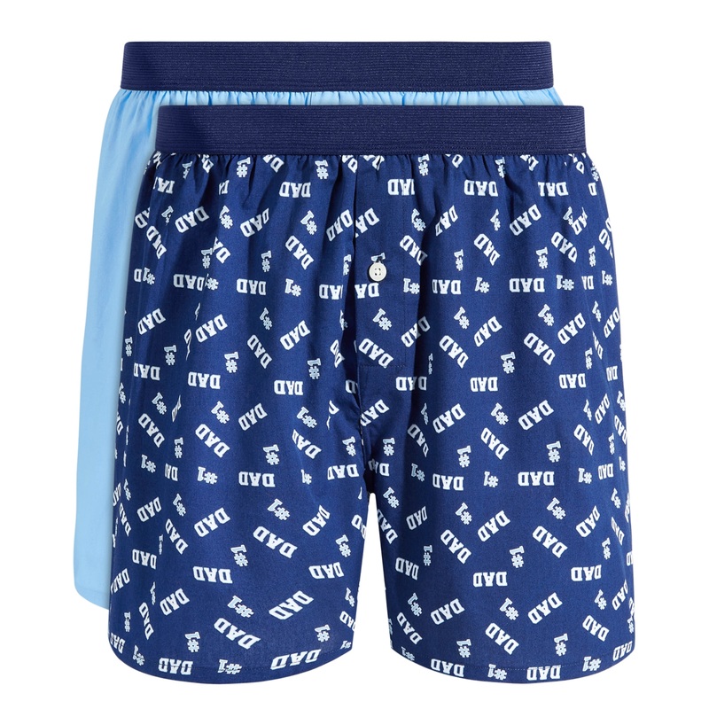 Club Room Mens 2pk Dad Boxer Shorts Navy Combo Large