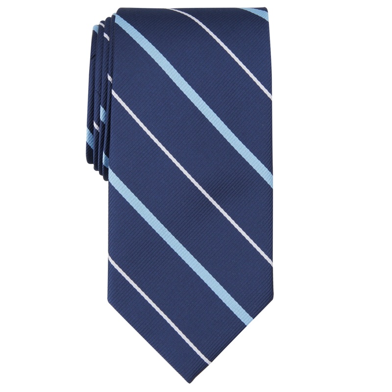 Club Room Mens Cowan Stripe Tie Navy Blue Necktie