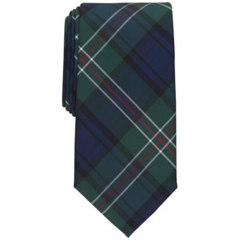 Club Room Mens Necktie  Green Plaid Tie
