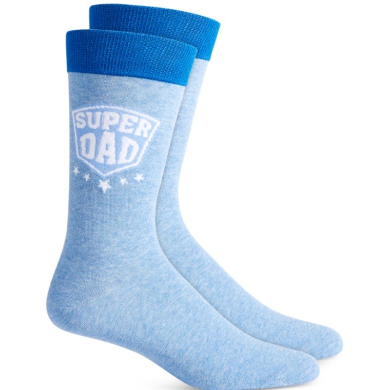 Club Room Mens Super Dad Crew Socks Blue White