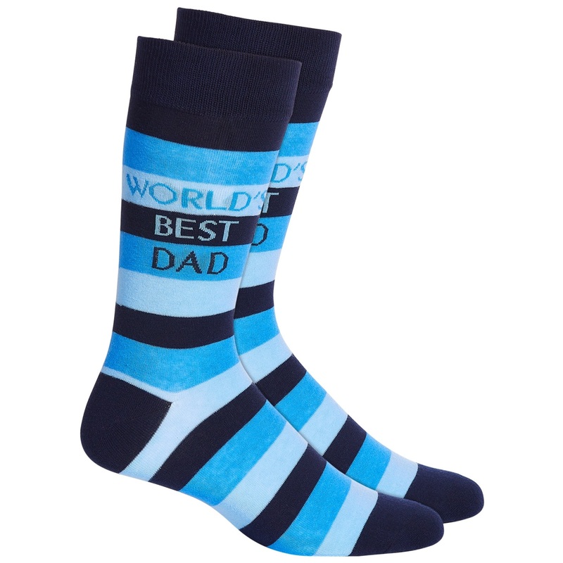 Club Room Mens Worlds Best Dad Crew Socks Blue One Size