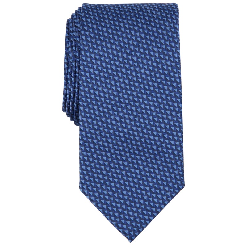 Perry Ellis Mens Necktie Larsone Mini Pattern Navy Blue Tie