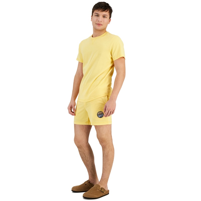 Sun Stone Men's Sunwashed Solid Pajama T Shirt Yellow Medium