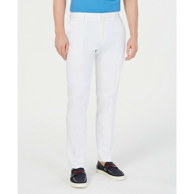 Tommy Hilfiger Modern-Fit TH Flex Stretch Comfort Dress Pants 33 x 30 White