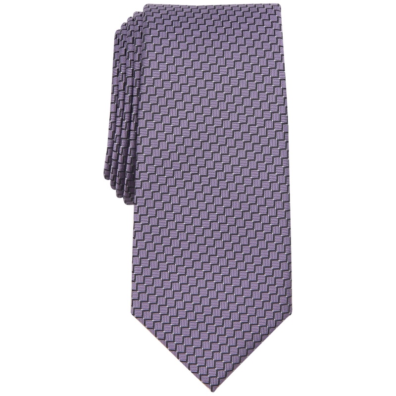 Alfani Mens Mini Pattern Tie Dusty Lilac Purple Necktie