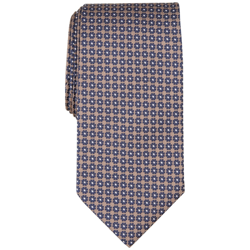 Club Room Men's Seigal Medallion Tie Taupe Biege Necktie
