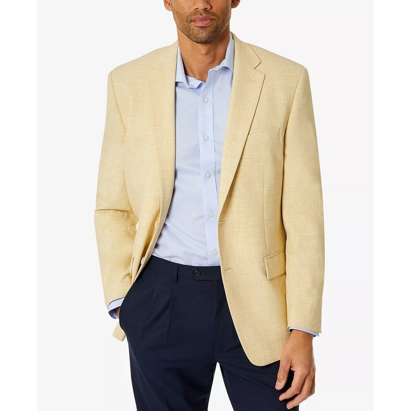 Club Room Men's Sport Coat Yellow 44L Classic-Fit Solid
