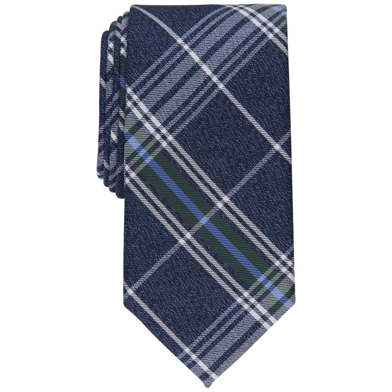 Club Room Mens Necktie  Gaudier Plaid Tie Blue Green