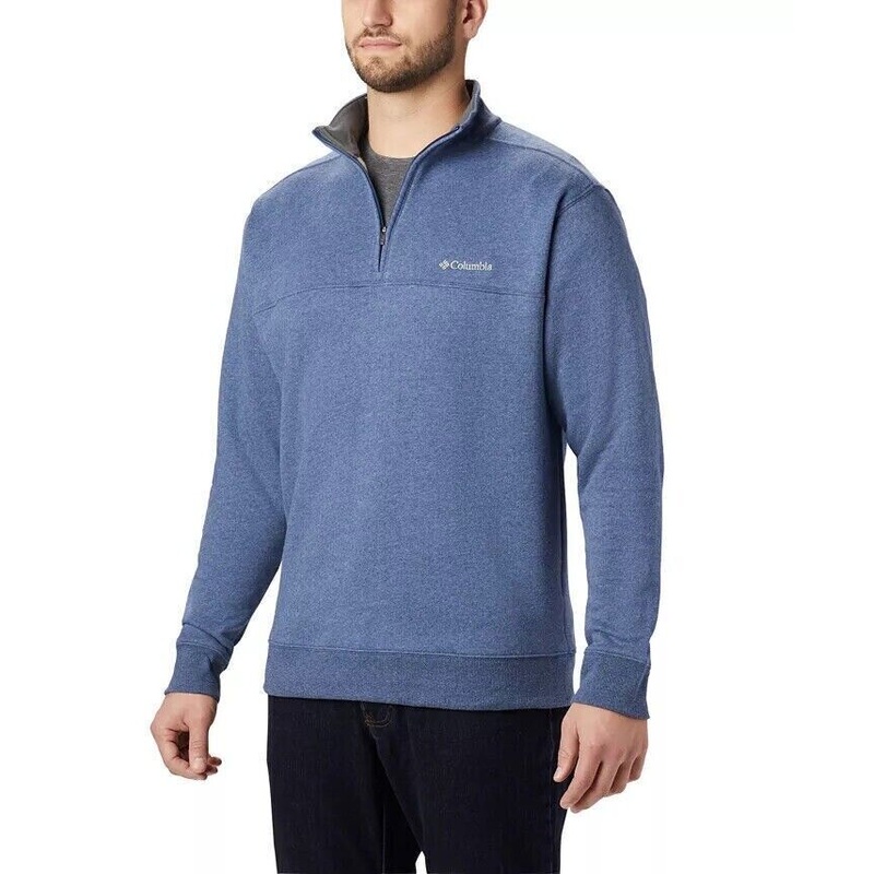 Columbia Men's Hart Mountain II Half Zip Fleece Sweatshirt Large Blue