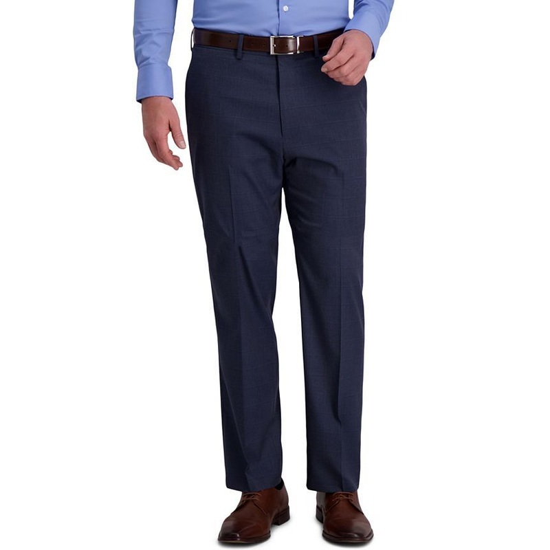 Haggar J.M. Mens Premium Classic-Fit 4-Way Stretch Dress Pants 40 x 32 Blue