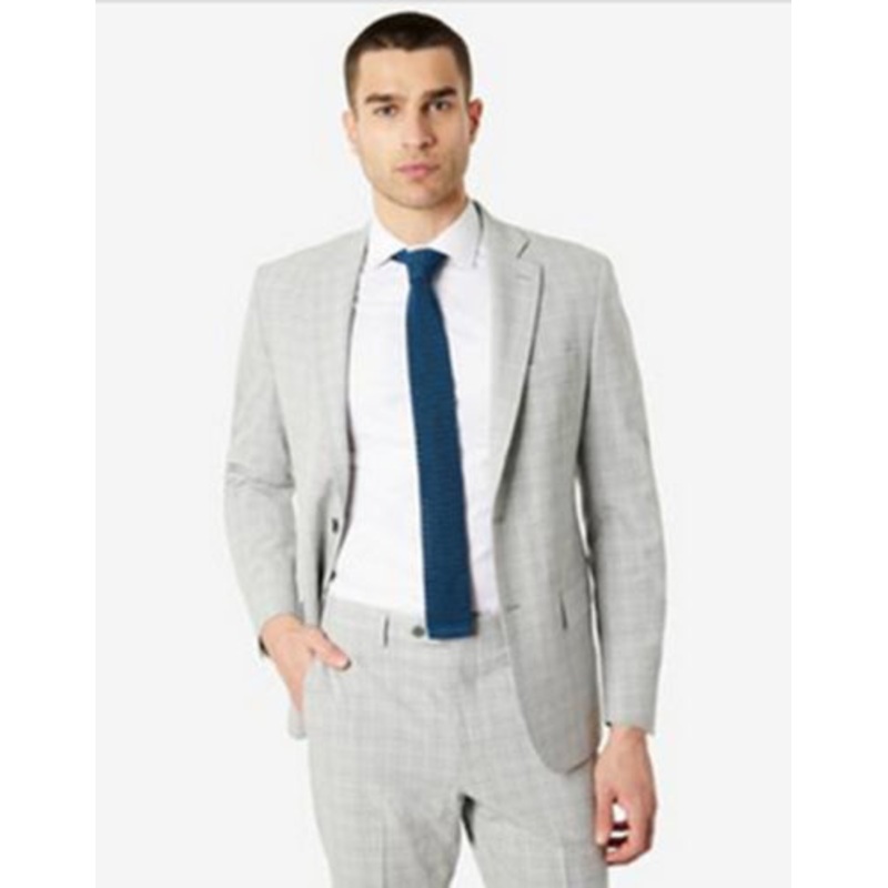 Lauren Ralph Lauren Men Classic-Fit Seersucker Check Suit Jacket Light Grey 48L