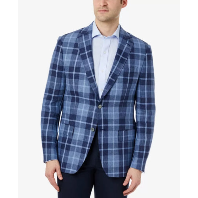 LAUREN RALPH LAUREN Men's Classic-Fit Ultraflex Stretch Linen Blazer 42R Navy