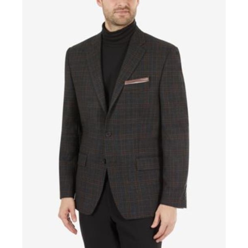 Lauren Ralph Lauren Mens Lexington Sport Coat 40S Charcoal Grey Plaid