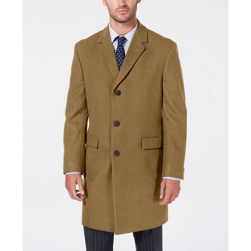 Nautica Men's Classic Regular Fit Batten Overcoat Coat 40S Dark Camel