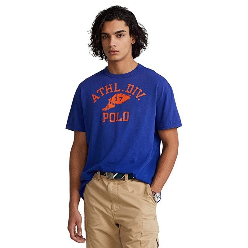Polo Ralph Lauren Mens Classic-Fit  Jersey Tshirt Graphic Active Royal Blue 2XL