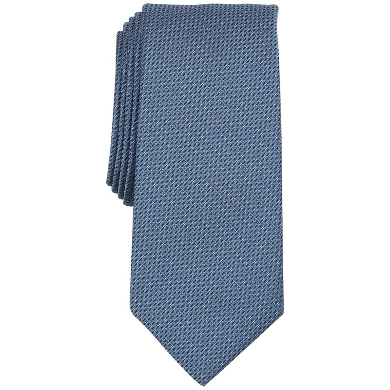 Alfani Mens Shelby Textured Blue Tie Necktie