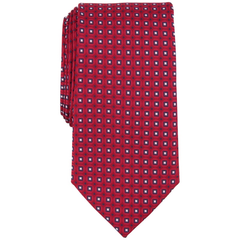Club Room Mens Necktie Magnolia Medallion Tie Red