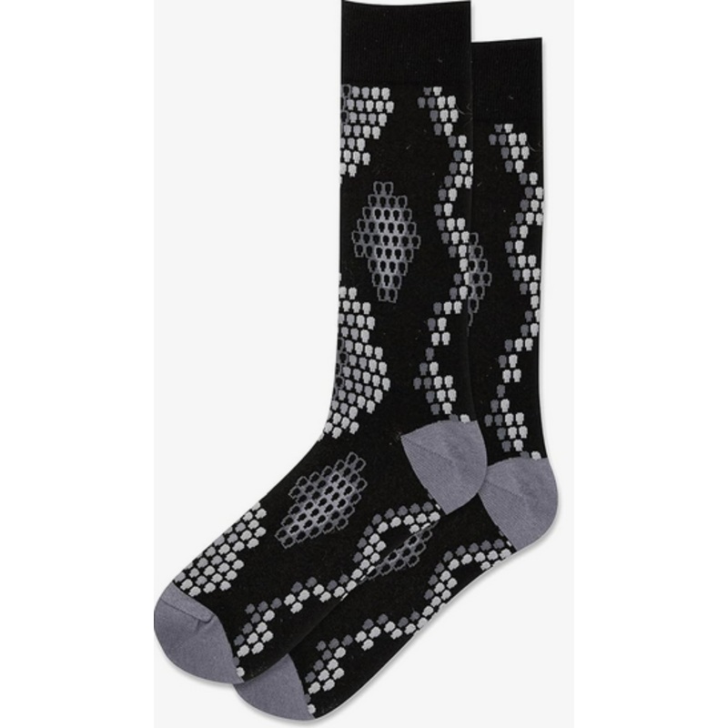 Hot Sox Mens Snake Skin Patterned 1 Pair Crew Black
