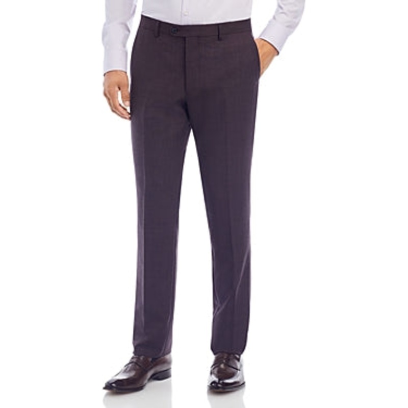 John Varvatos Star Usa Mens Purple Textured Solid Slim Fit Suit Dress Pants 34