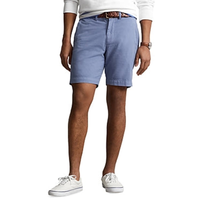 Polo Ralph Lauren Mens Salinger Straight Fit Chino 8 Inch Inseam Shorts Blue 42