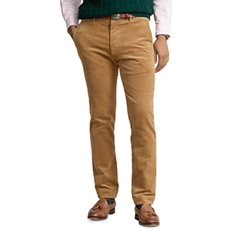 Polo Ralph Lauren Mens Slim Fit Corduroy Stretch Pants Brown 40 x 32