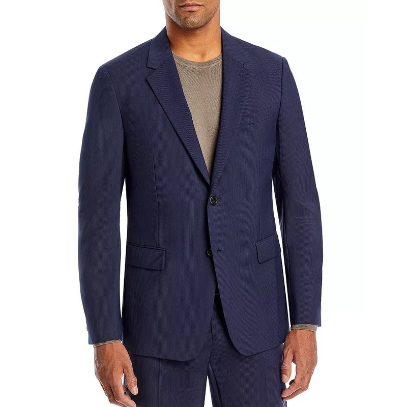 Theory Chambers Millennium Stripe Slim Fit Suit Jacket 40R Navy Blue Striped