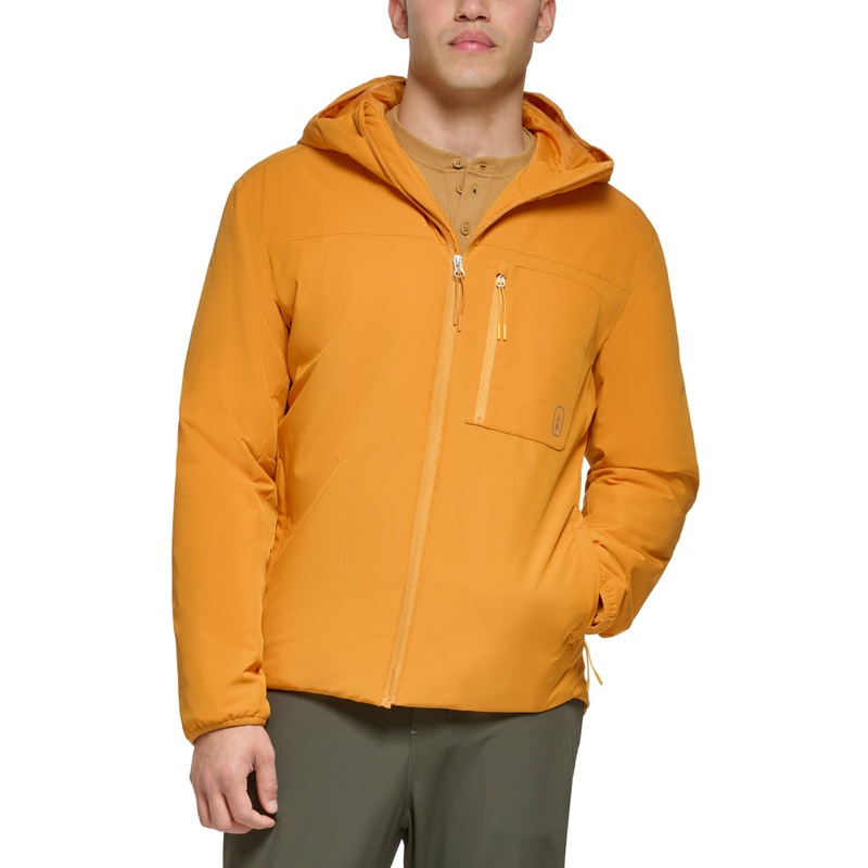 BASS OUTDOOR Men's Full Zip Coat Hooded Jacket Desert Sun Orange XXL