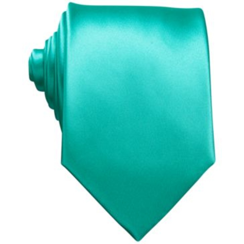 Perry Ellis Men's Satin Solid Tie Green Necktie