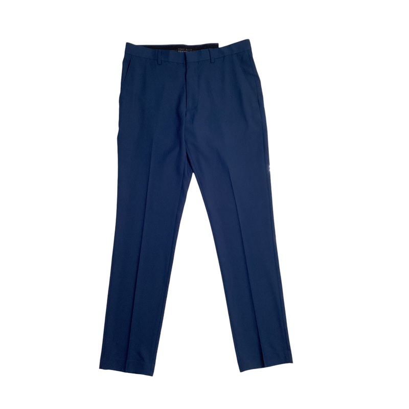 Perry Ellis Portfolio Men's Slim Fit Flat Front Golf Pants Navy Blue 33 x 32