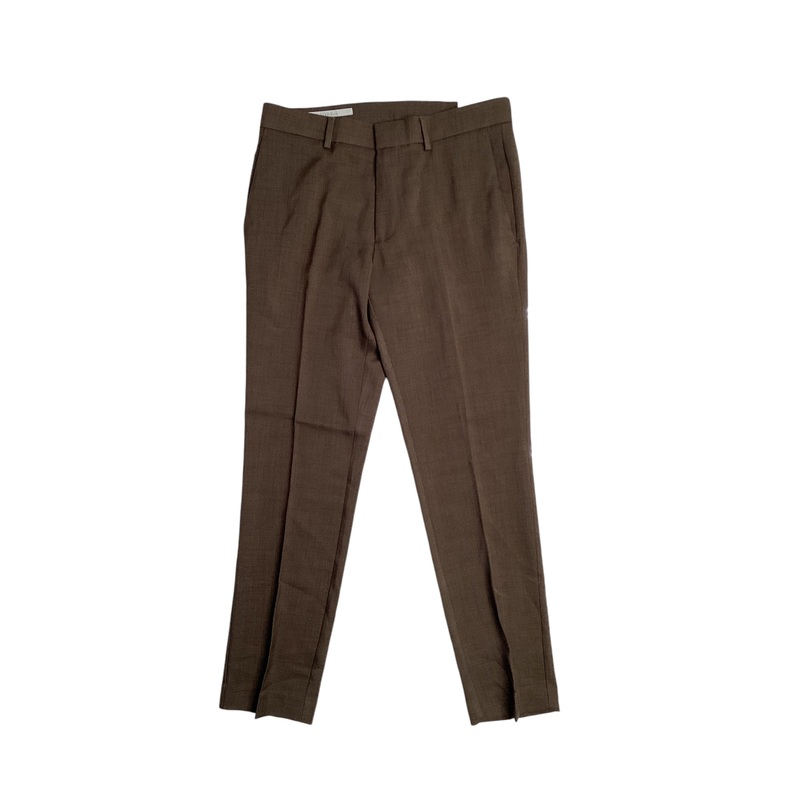 Perry Ellis Portfolio Men's Slim Fit Flat Front Pants Major Brown 30 x 29